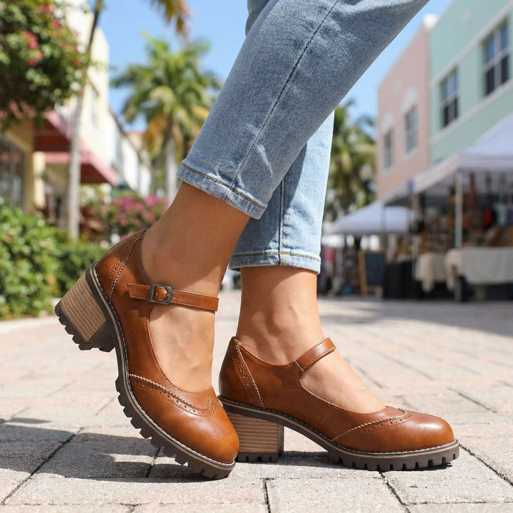 Vintage women's Mary Jane shoes with adjustable strap