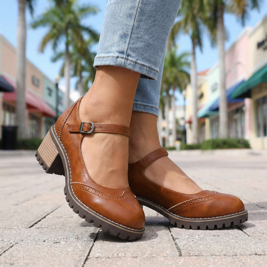 Vintage Mary Jane shoes for women with adjustable strap