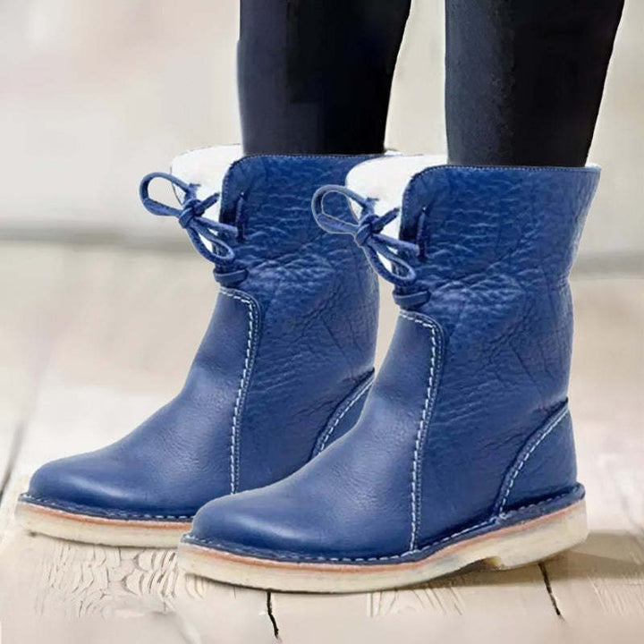 Fur-Lined Lace-Up Winter Boots for Women