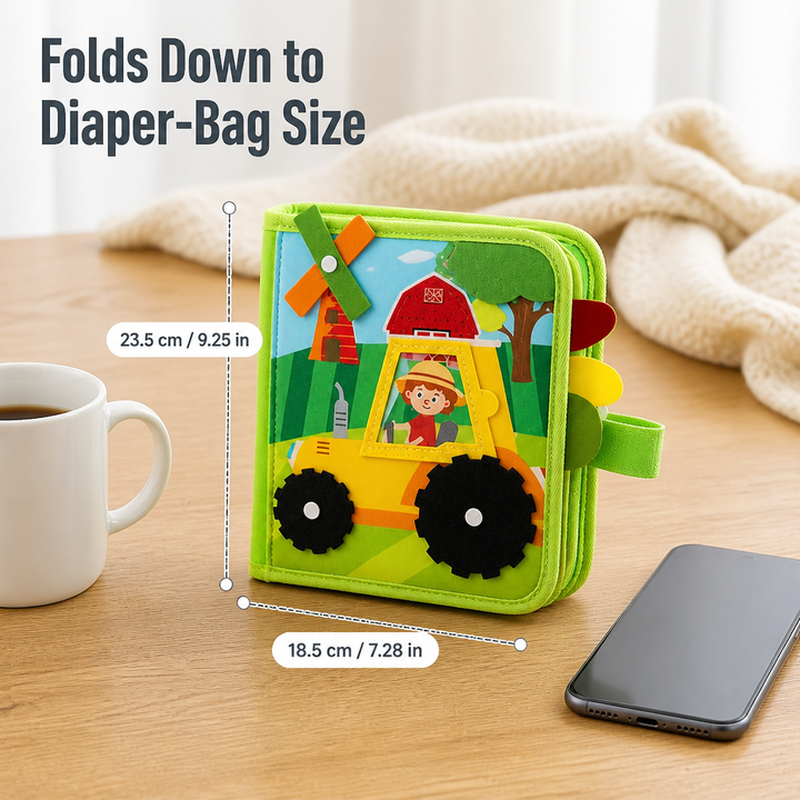 Felt Farm Book for Toddlers with Zips, Lacing, Velcro Animals and Finger Puppets