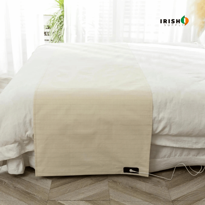 Grounding Earthing Bed Sheet with Conductive Grid and Snap-On Cord Queen Size Set