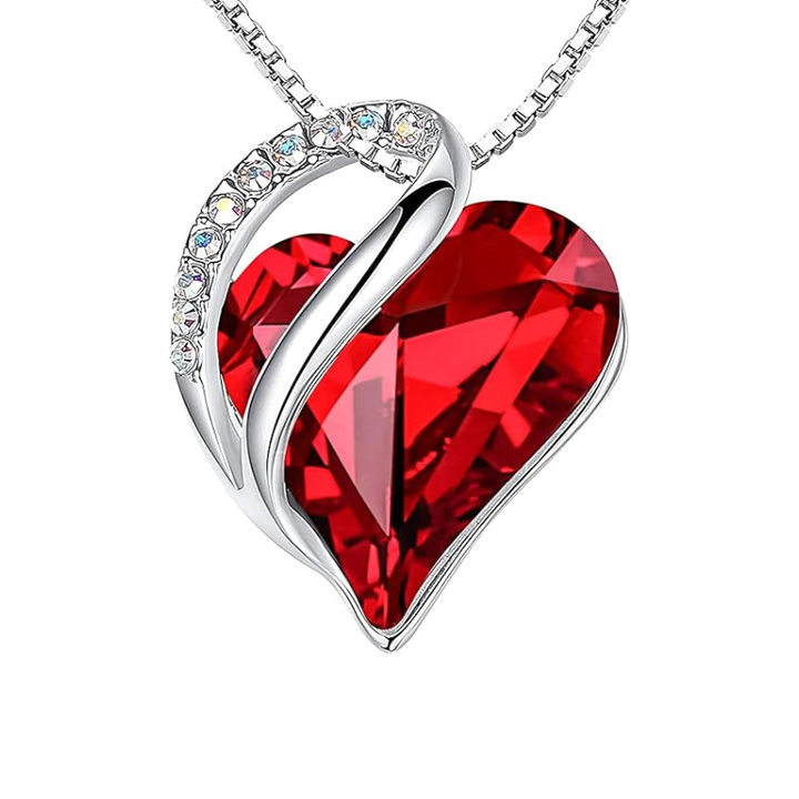 Endless Love white gold necklace with ruby accent