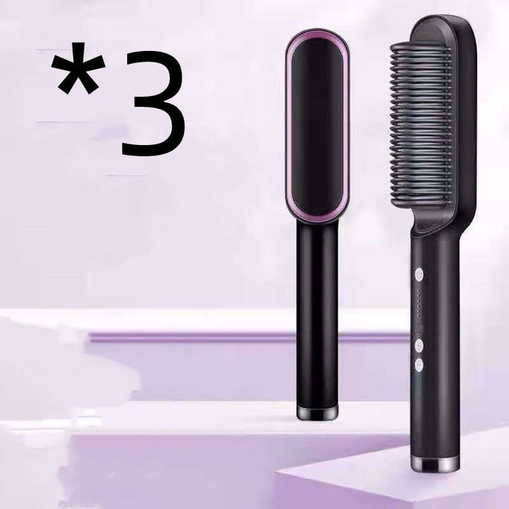 Hair Straightener Brush Ceramic Flat Iron Cordless Design and Adjustable Temperature Control