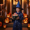 Halloween Cauldron Decoration with Wire Handle for Trick or Treat Party Display