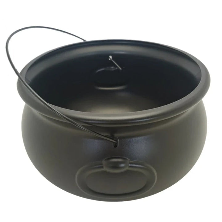Halloween Cauldron Decoration with Wire Handle for Trick or Treat Party Display