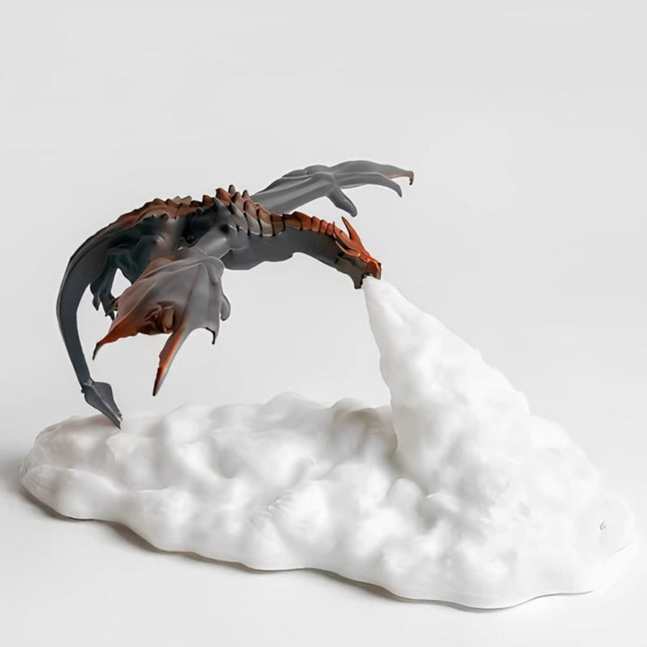 Halloween Dragon Night Light Lamp with LED Flame Effect for Bedside Table Bedroom Decoration