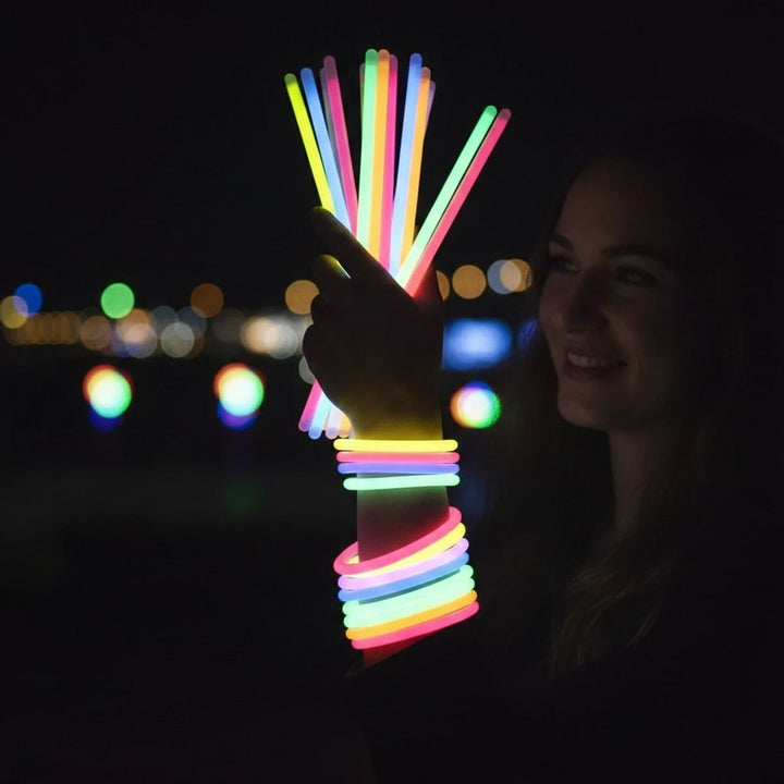 Halloween Glow Sticks Light for Party That in the Dark with Connectors for Bracelets and Necklaces