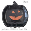 Halloween Heavy Duty Disposable Paper Plates with Pumpkin Jack-O-Lantern Design