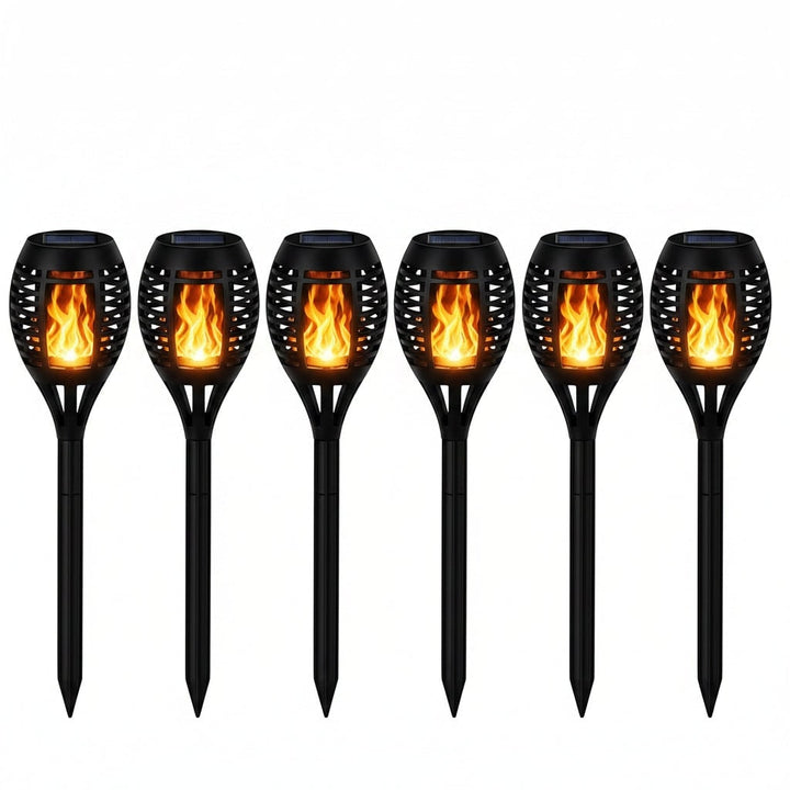 Halloween Solar Torch Lights with Flickering Flame Effect for Outdoor Yard and Pathway Decoration