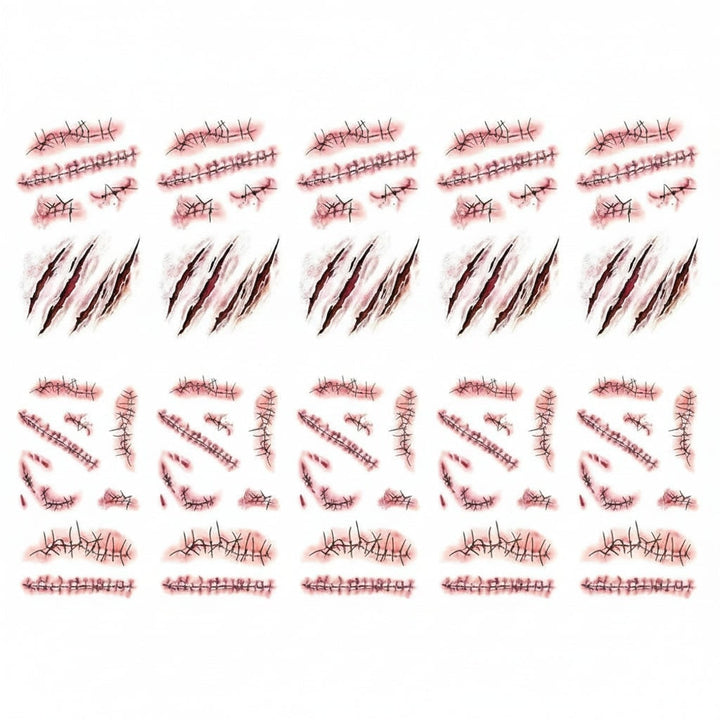 Halloween Temporary Tattoos with Realistic Wound Effects Waterproof Custom Design Sheet