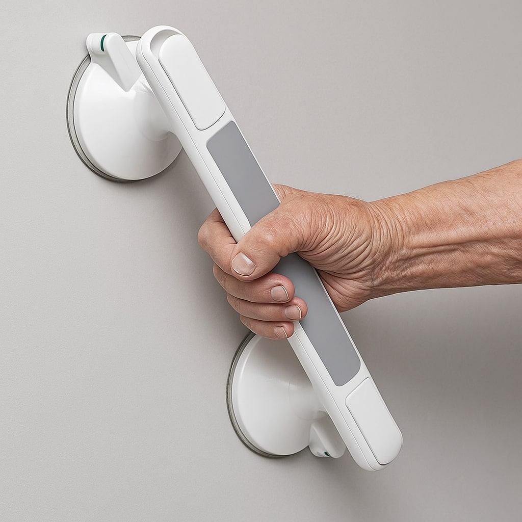 Support Handle for Shower, Bath or Toilet | Suction Grab Bar for the Elderly, No Drilling Required | SeniGrip