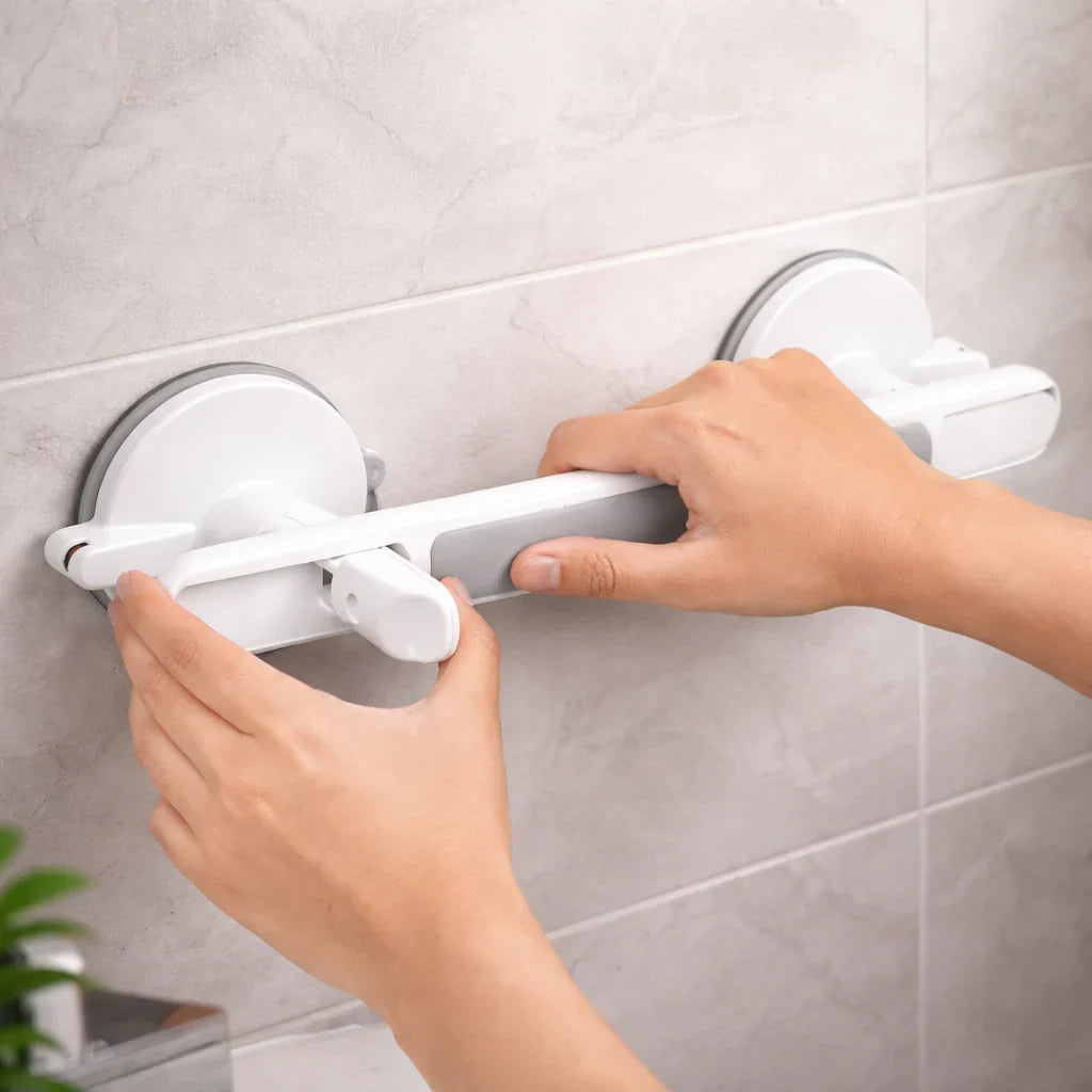 Support Handle for Shower, Bath or Toilet | Suction Grab Bar for the Elderly, No Drilling Required | SeniGrip