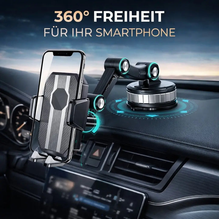 Car Phone Mount with Suction Cup | 360° Rotating Dashboard and Windscreen Holder