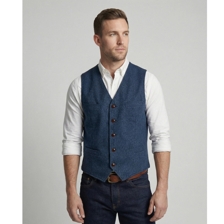 Elegant traditional men's waistcoat with buttons