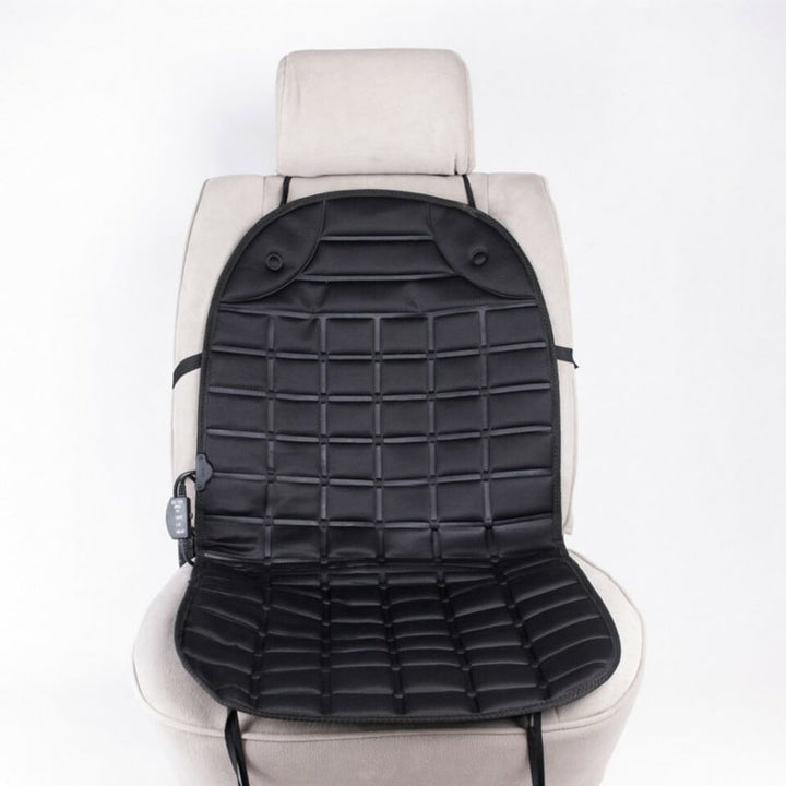 Heated Car Seat Cushion and Cover with Quilted Design and 12v Power Adapter Ergonomic