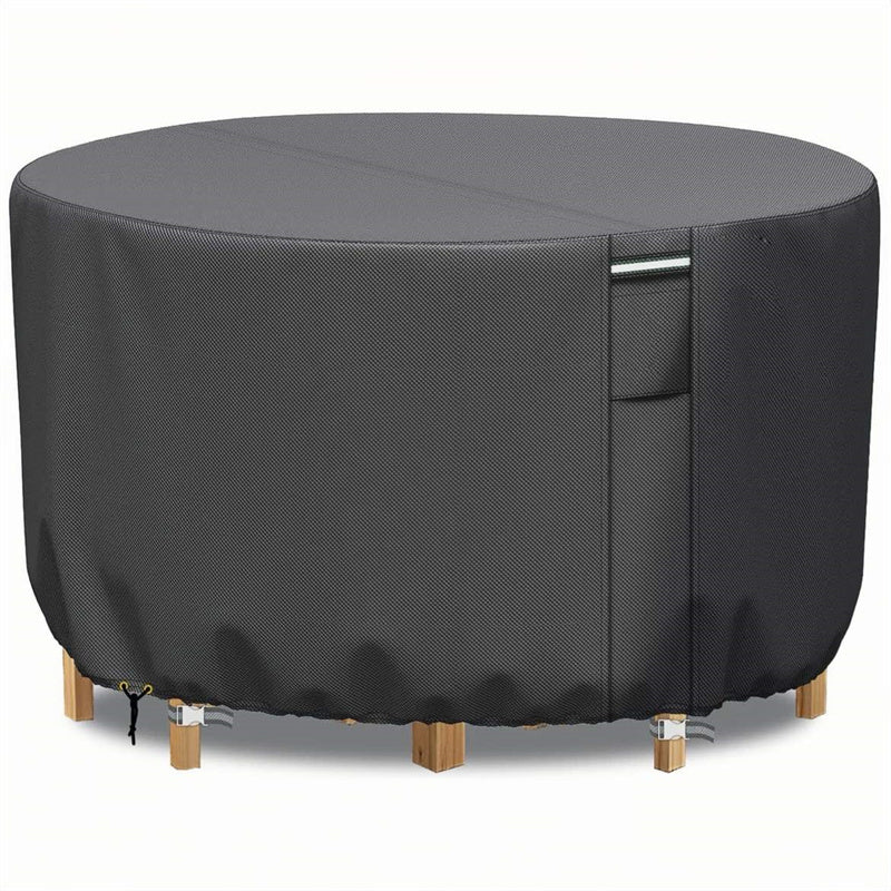 Heavy-duty round patio furniture cover with air vent
