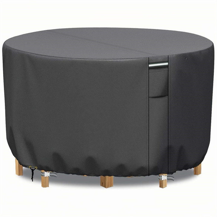 Heavy-duty round patio furniture cover with air vent