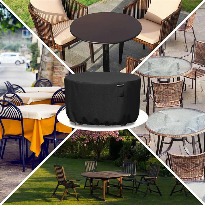 Heavy-duty round patio furniture cover with air vent