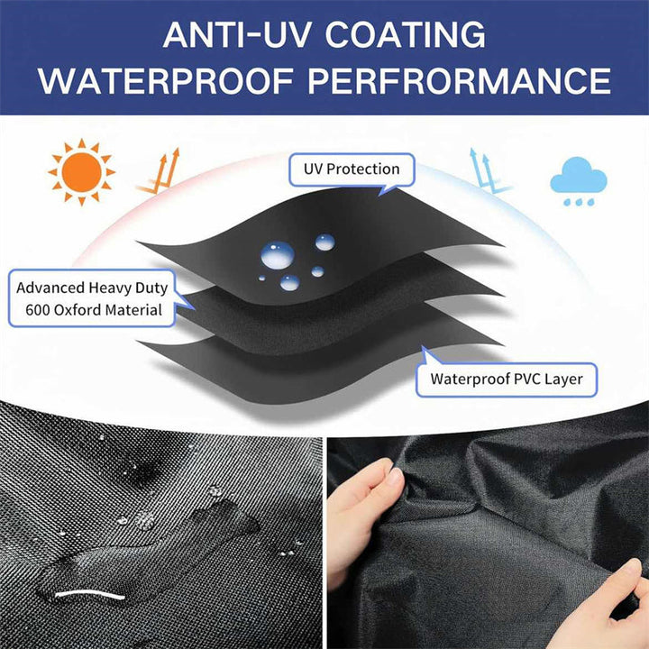 Heavy-duty round patio furniture cover with air vent
