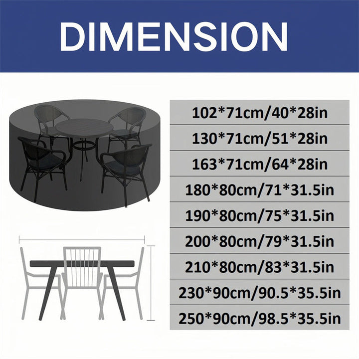 Sturdy Cover for Round Patio Furniture with Vent
