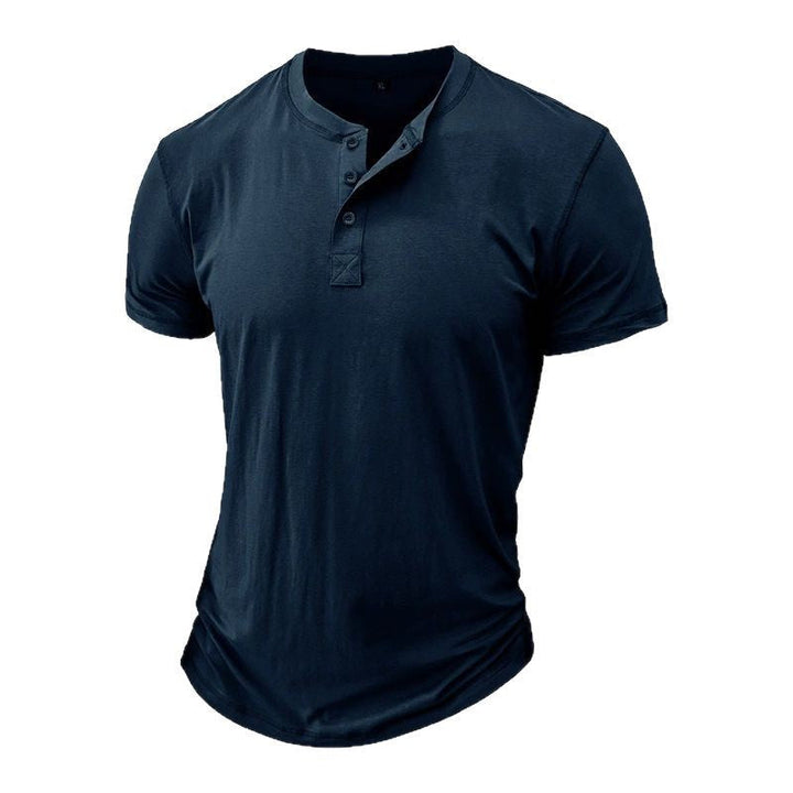 Men's Short-Sleeved Top with Three-Button Placket