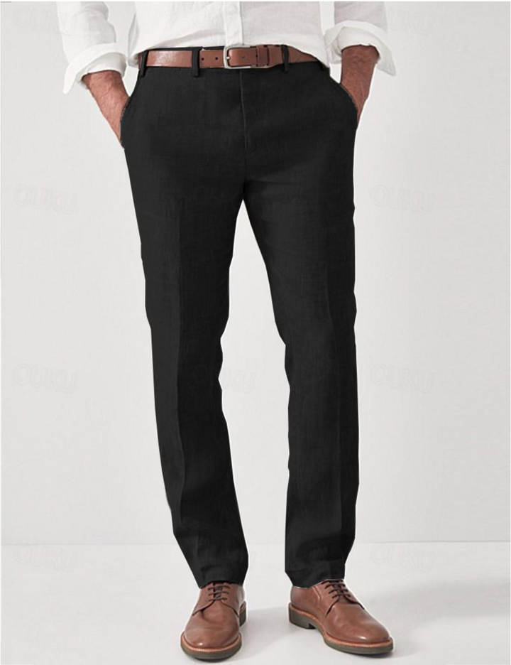 Men's Linen Pants with Belt Loops