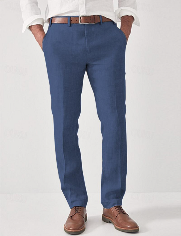 Men's Linen Pants with Belt Loops
