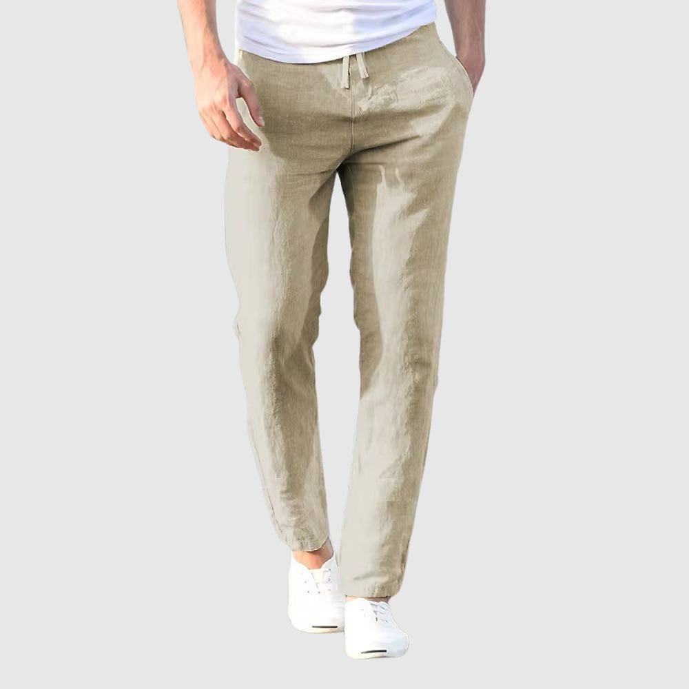 Men's Linen Pants with Drawstring Waistband
