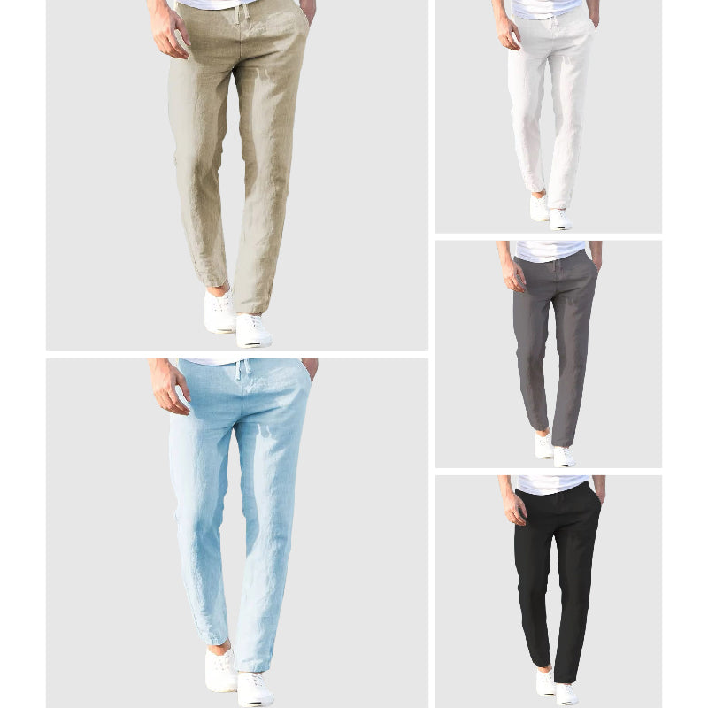 Men's Linen Pants with Drawstring Waistband