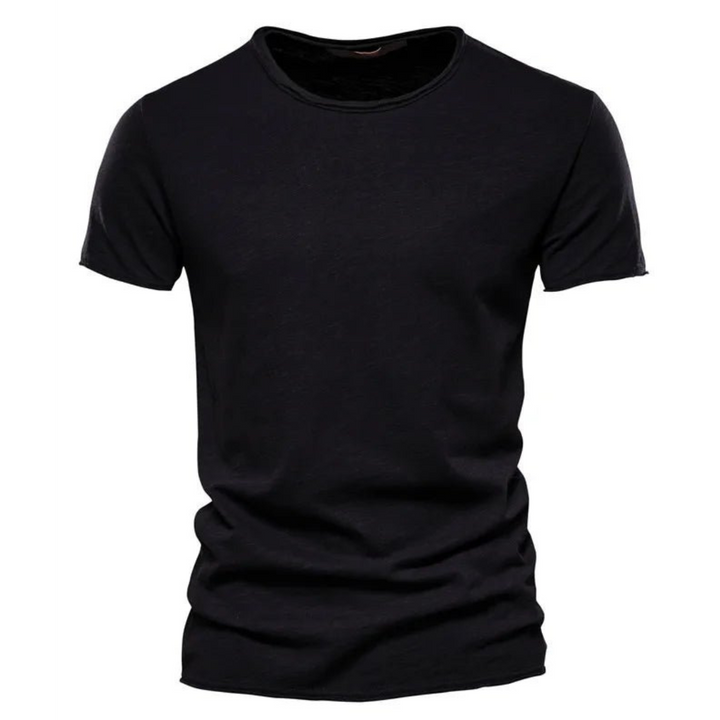 Men's Crew-Neck T-Shirt with Slub Yarn Texture