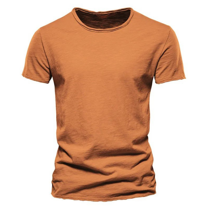 Men's Crew-Neck T-Shirt with Slub Yarn Texture