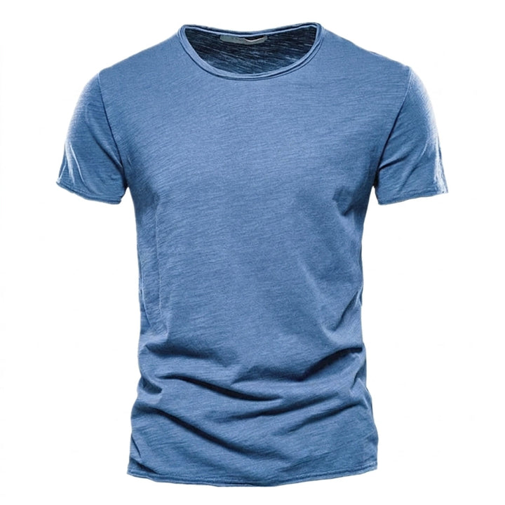 Men's Crew-Neck T-Shirt with Slub Yarn Texture
