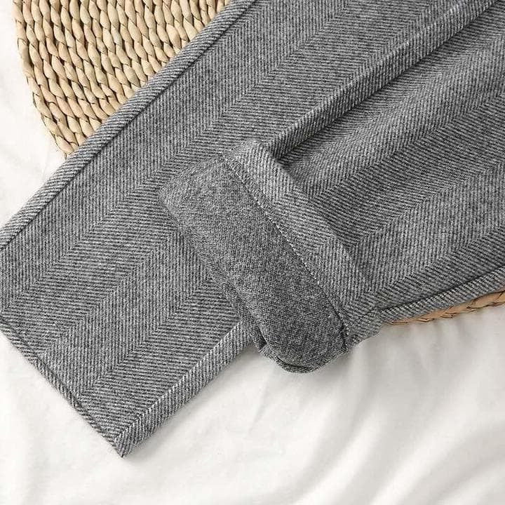 Herringbone Pleated Pants for Women