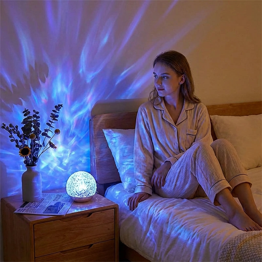 Relaxing lamp with Colorful Ocean Waves