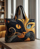 Quilted Cat Bag with Zip and Pockets – Cotton-Polyester Blend