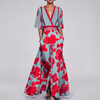 Women’s Long Floral V‑Neck Dress