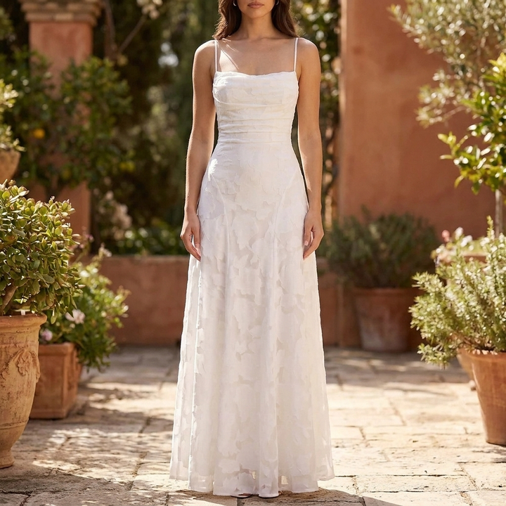 Floral Lace Maxi Evening Dress