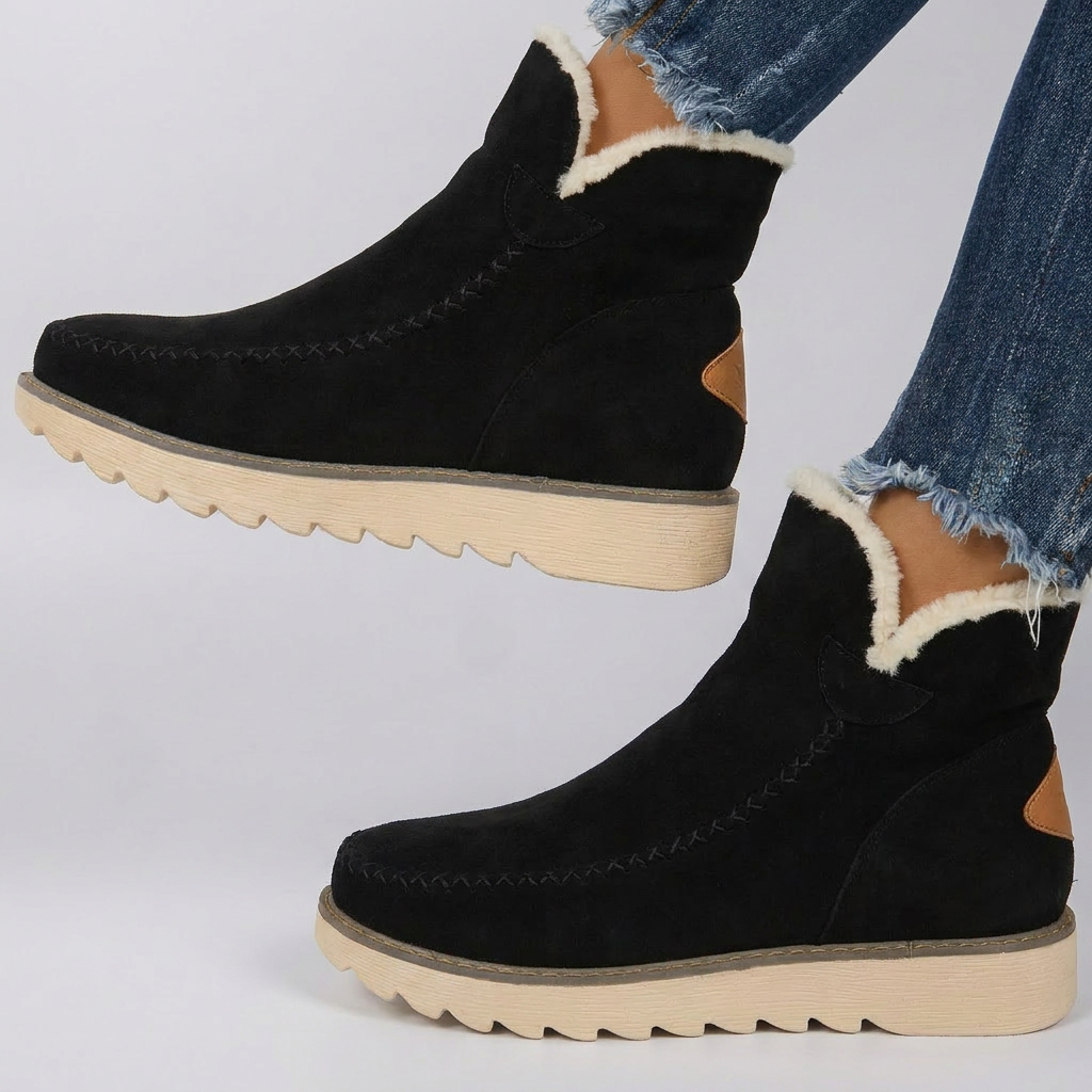 Stylish Women's Winter Boots with Elevated Sole