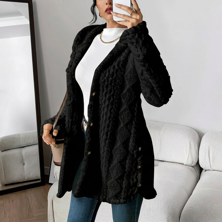 Plush Hooded Cardigan