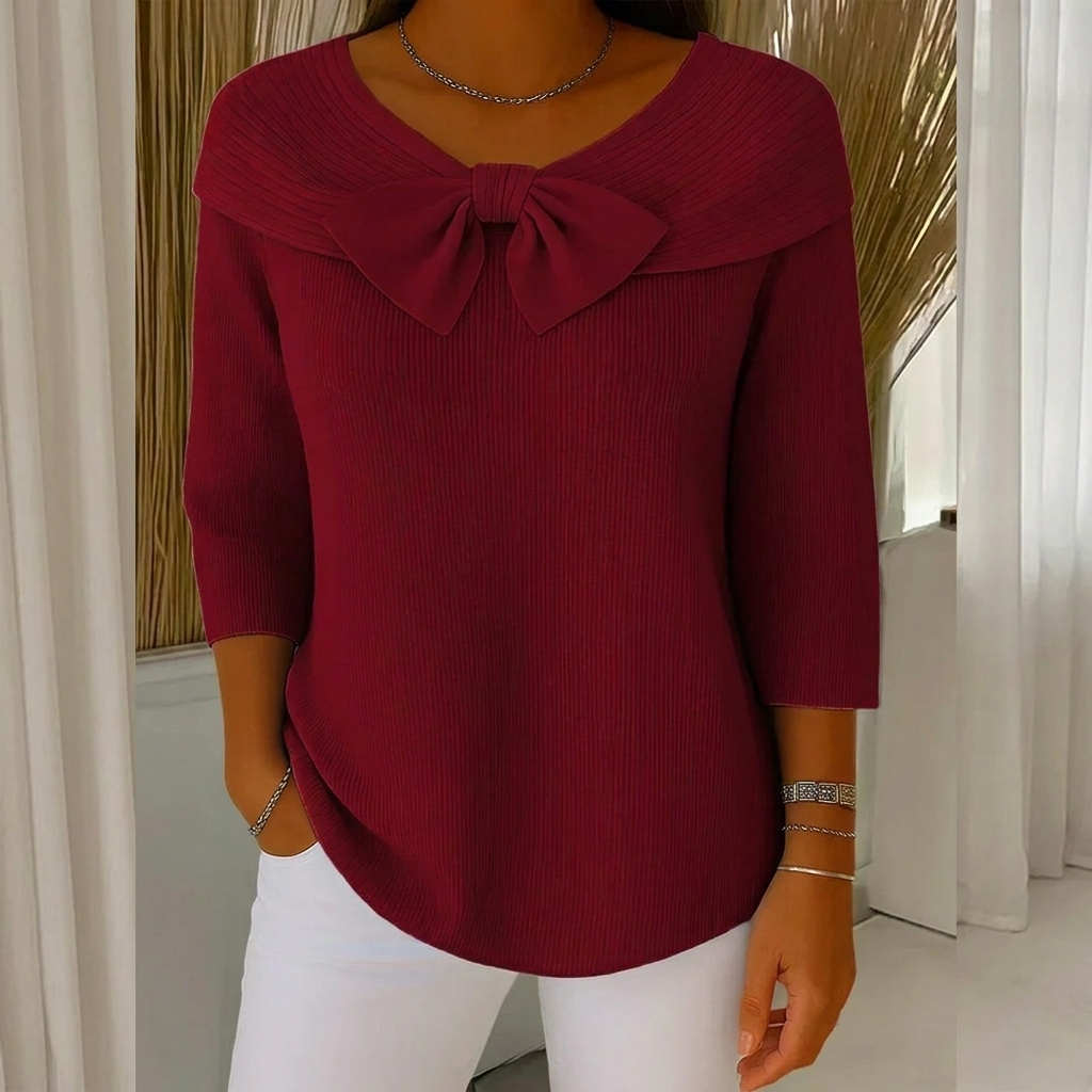 Women's Bow & Round Neck Sweater
