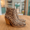 Panther-Print Block Heel Ankle Boots