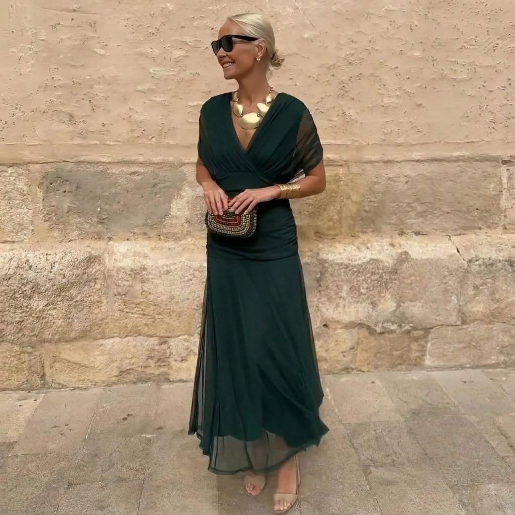 Elegant V-neck Maxi Dress