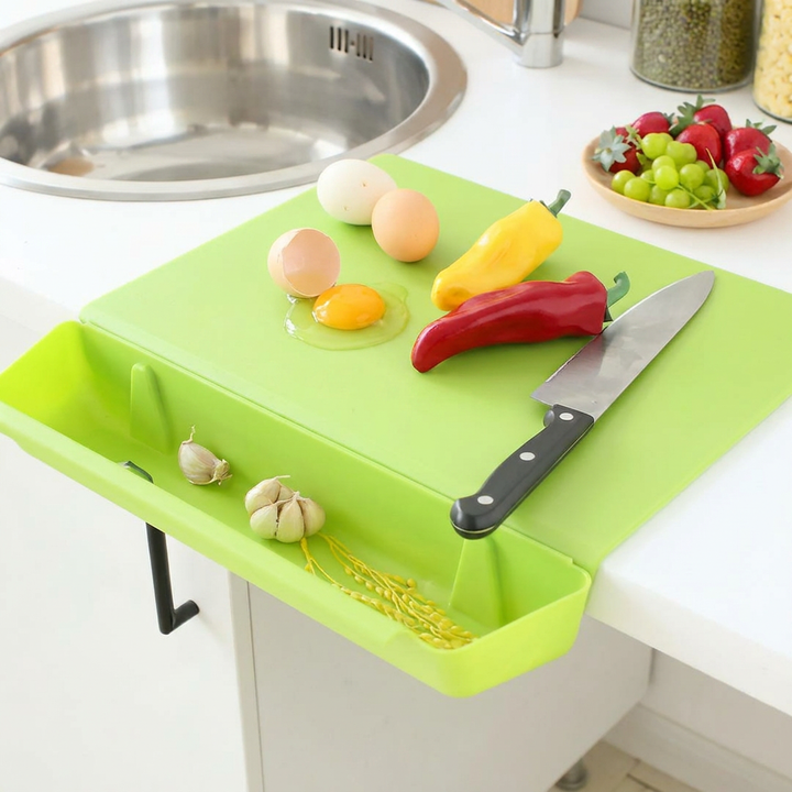 Cutting Board with Removable Container Tray