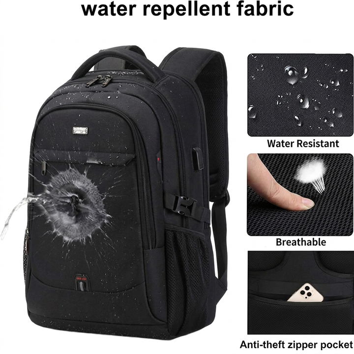 Waterproof laptop and travel backpack with organized compartments