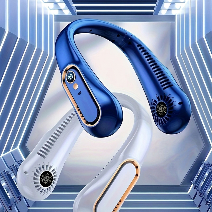 Portable USB Neck Fan with 360° Flexible Cooling for Outdoor Use
