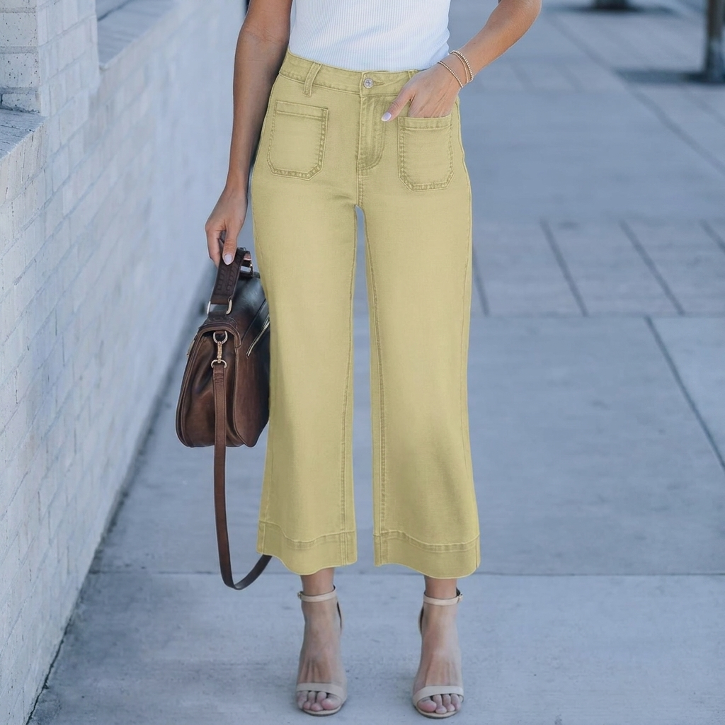 Casual Chic High-Rise Straight Wide Leg Jeans