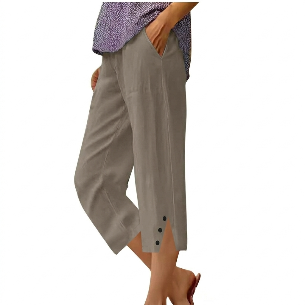 High-Waist Women’s Loose Fit Casual Pants with Pockets