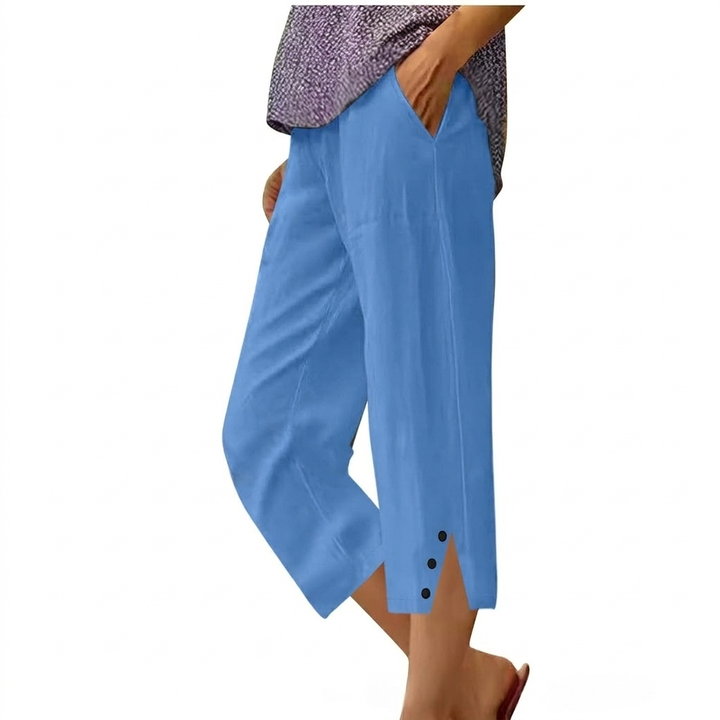 High-Waist Women’s Loose Fit Casual Pants with Pockets