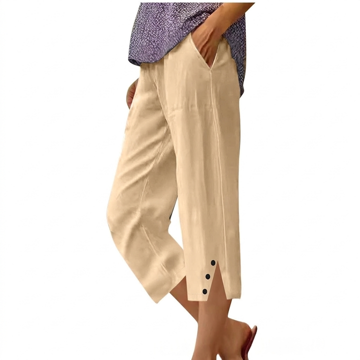 High-Waist Women’s Loose Fit Casual Pants with Pockets