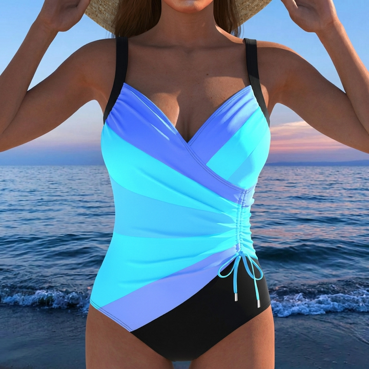 Printed Sexy Backless Drawstring Swimsuit